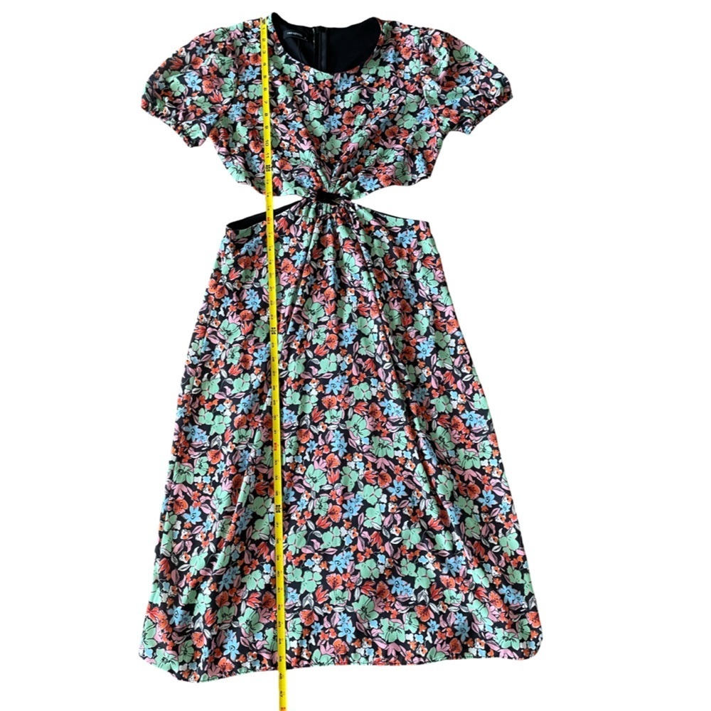 Trendyol Floral Print Cut Out Midriff Midi Dress Size 6 - Picture 12 of 12